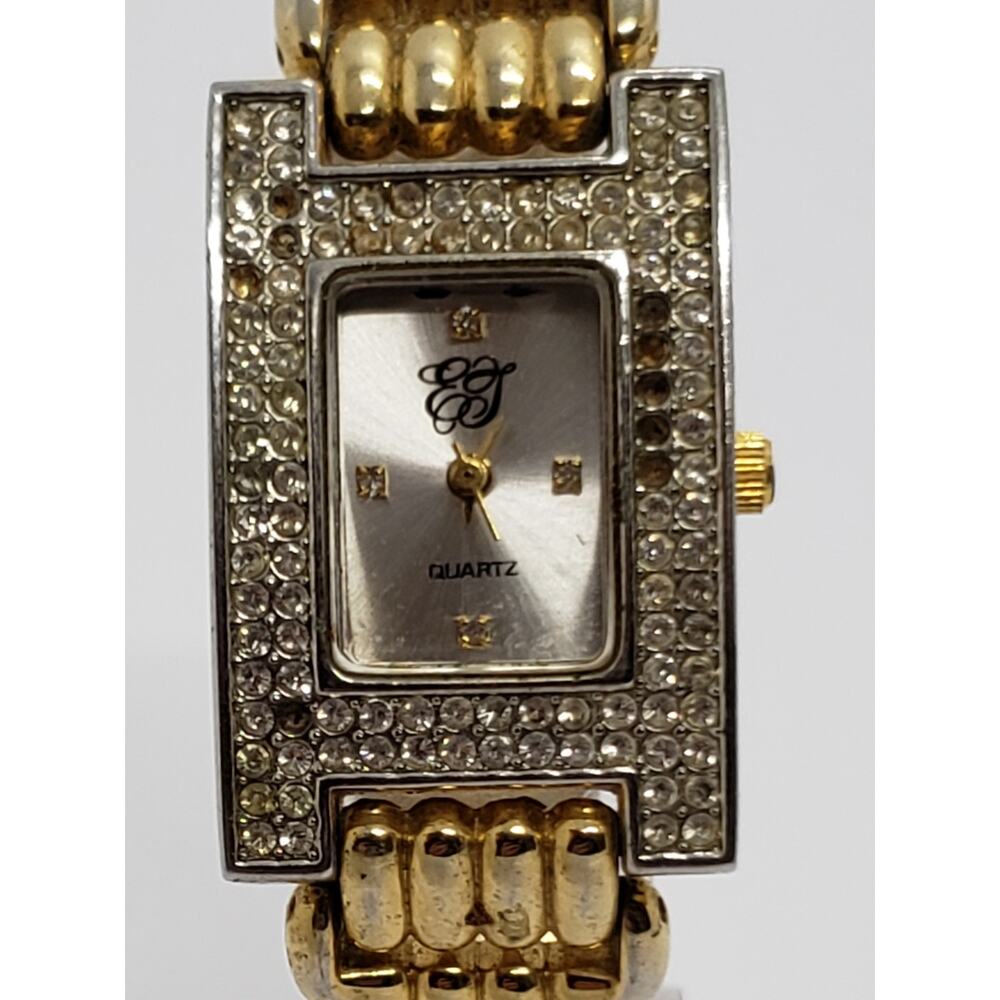 Women's decorative dress watch. Jeweled bevel. Square face